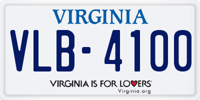 VA license plate VLB4100