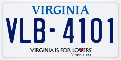 VA license plate VLB4101