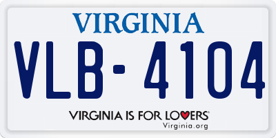 VA license plate VLB4104