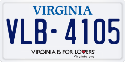 VA license plate VLB4105
