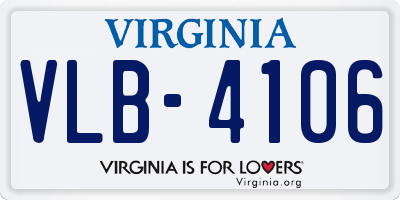 VA license plate VLB4106