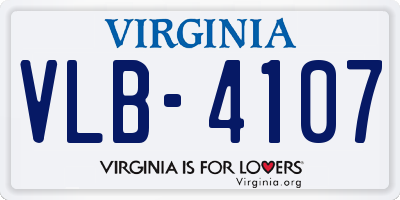 VA license plate VLB4107