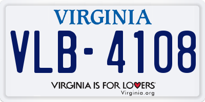 VA license plate VLB4108