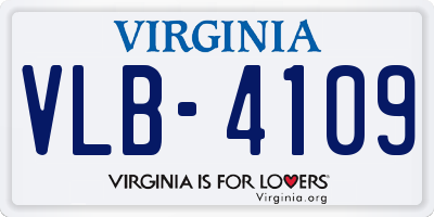 VA license plate VLB4109
