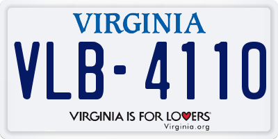 VA license plate VLB4110