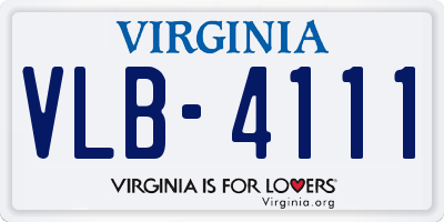 VA license plate VLB4111