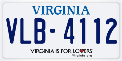 VA license plate VLB4112
