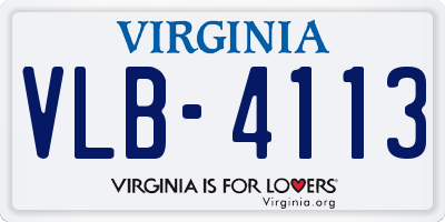 VA license plate VLB4113