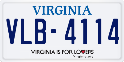 VA license plate VLB4114