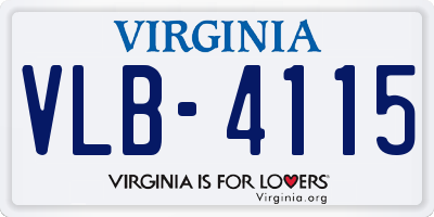 VA license plate VLB4115