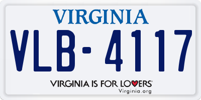 VA license plate VLB4117