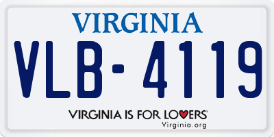 VA license plate VLB4119