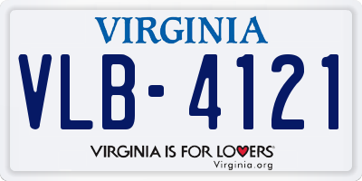 VA license plate VLB4121