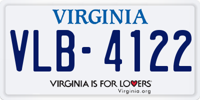 VA license plate VLB4122