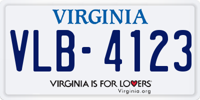 VA license plate VLB4123
