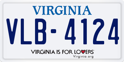 VA license plate VLB4124