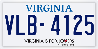 VA license plate VLB4125