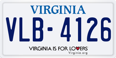 VA license plate VLB4126
