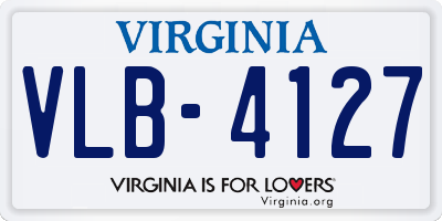 VA license plate VLB4127