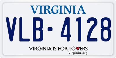 VA license plate VLB4128