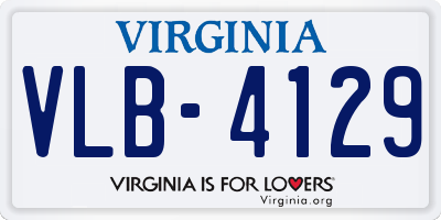 VA license plate VLB4129