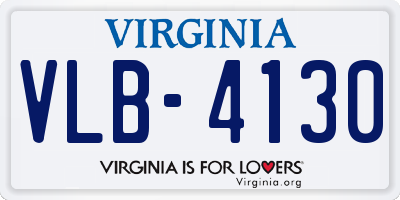 VA license plate VLB4130