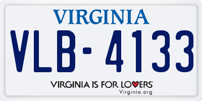 VA license plate VLB4133