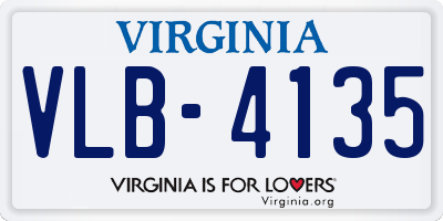 VA license plate VLB4135