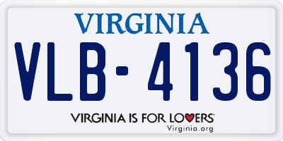 VA license plate VLB4136