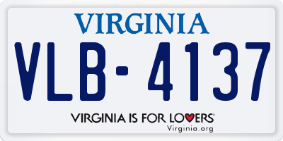 VA license plate VLB4137