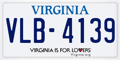 VA license plate VLB4139
