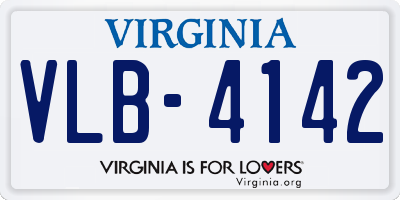 VA license plate VLB4142