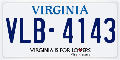 VA license plate VLB4143