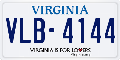 VA license plate VLB4144