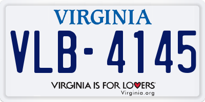 VA license plate VLB4145