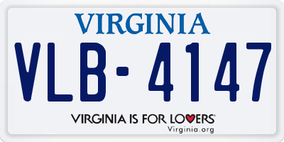 VA license plate VLB4147