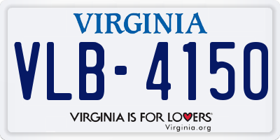 VA license plate VLB4150