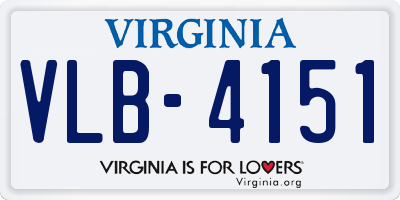 VA license plate VLB4151