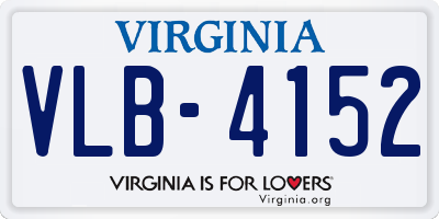 VA license plate VLB4152