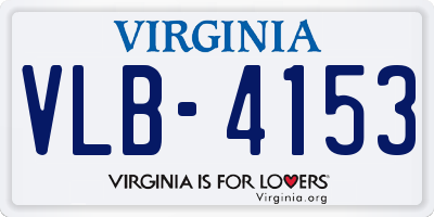 VA license plate VLB4153