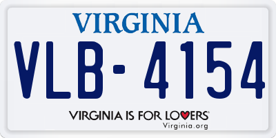 VA license plate VLB4154
