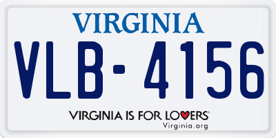 VA license plate VLB4156