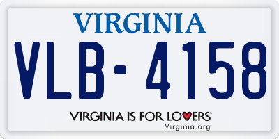 VA license plate VLB4158