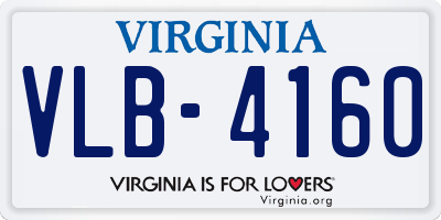 VA license plate VLB4160