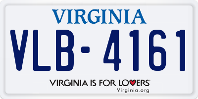 VA license plate VLB4161