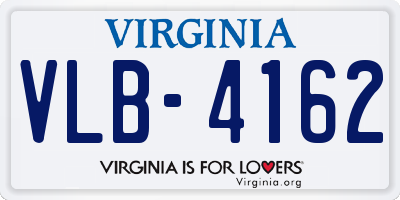 VA license plate VLB4162
