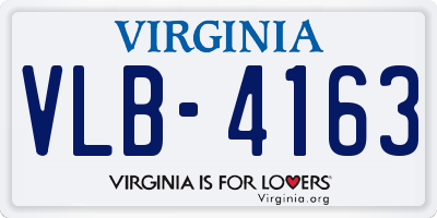 VA license plate VLB4163