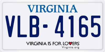 VA license plate VLB4165