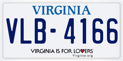VA license plate VLB4166