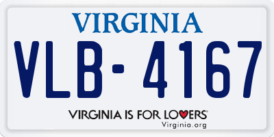 VA license plate VLB4167